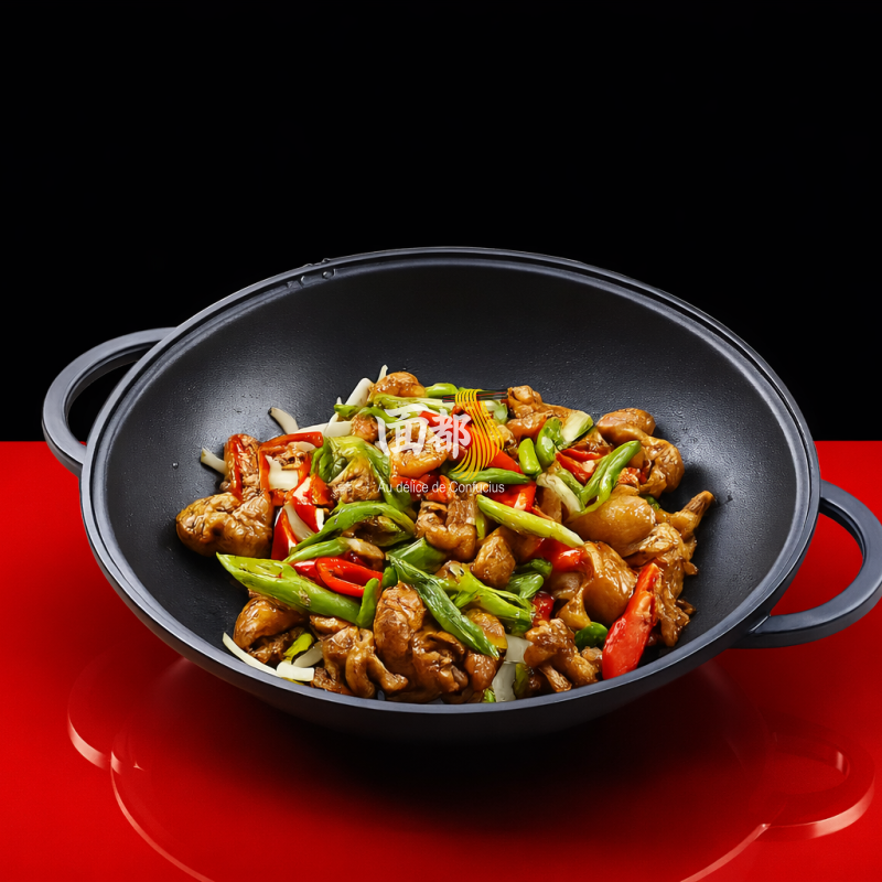 Intestins de porc en dry‑pot épicé